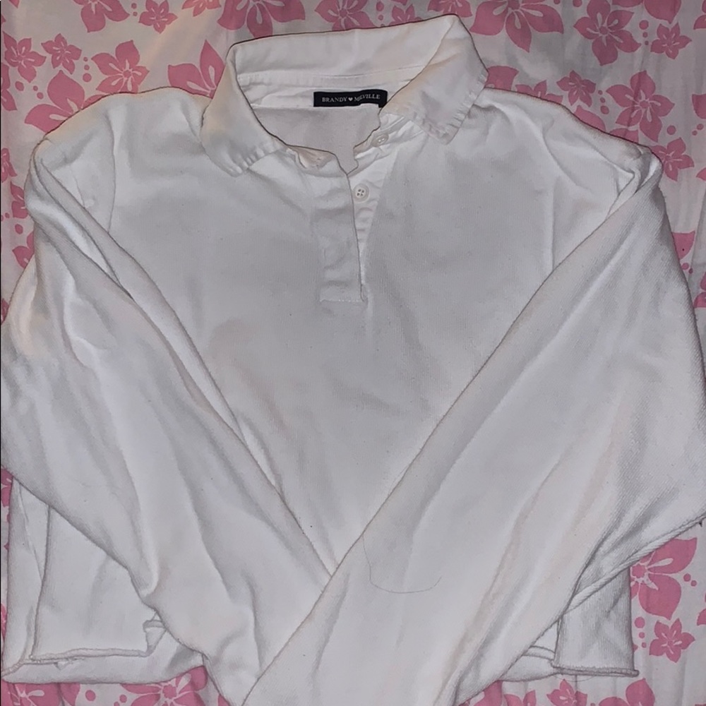 Brandy Melville Cropped Longsleeve Polo